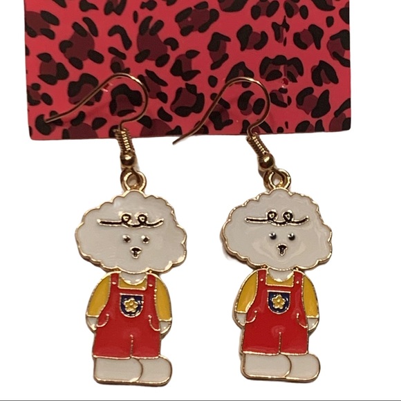 Betsey Johnson Style - Dog Figurine Drop Earrings